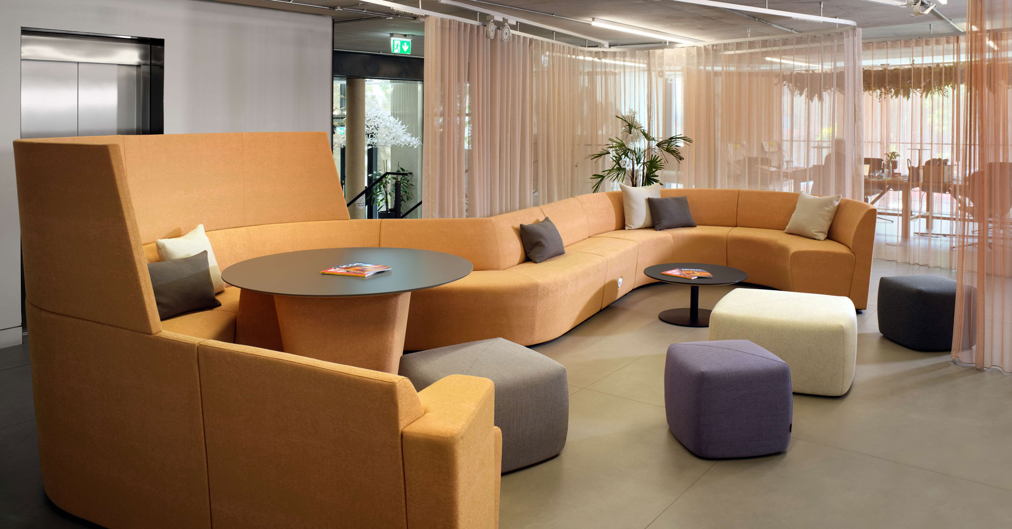 Commercial Interior Design South Yorkshire - Modern modular office seating configuration