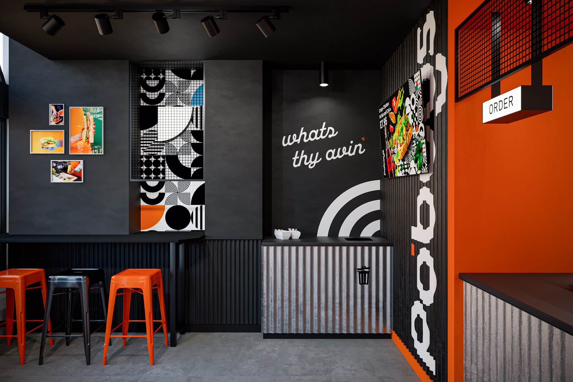 Quick Serve Restaurant concept for Po Boys in Sheffield by District Four Design