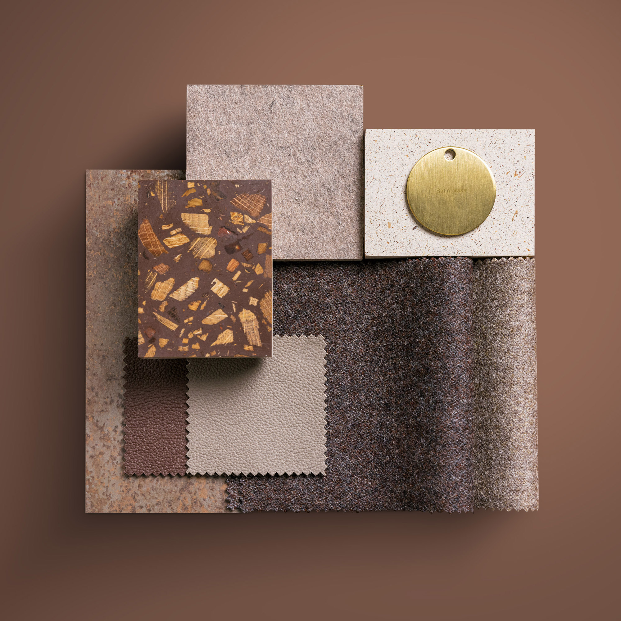 Mocha Mousse mood board created for Pantones colour of the year 2025 by the team at District Four Design