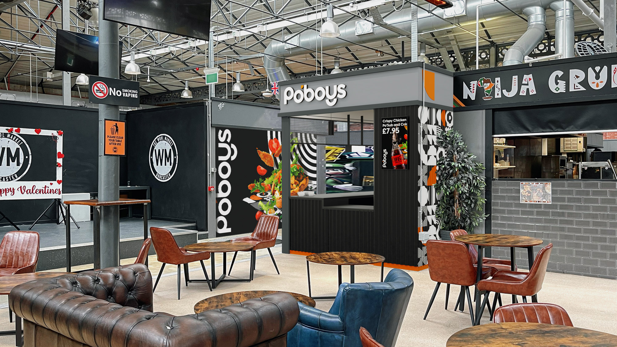 Quick Serve Restaurant concept for Po Boys in Sheffield by District Four Design