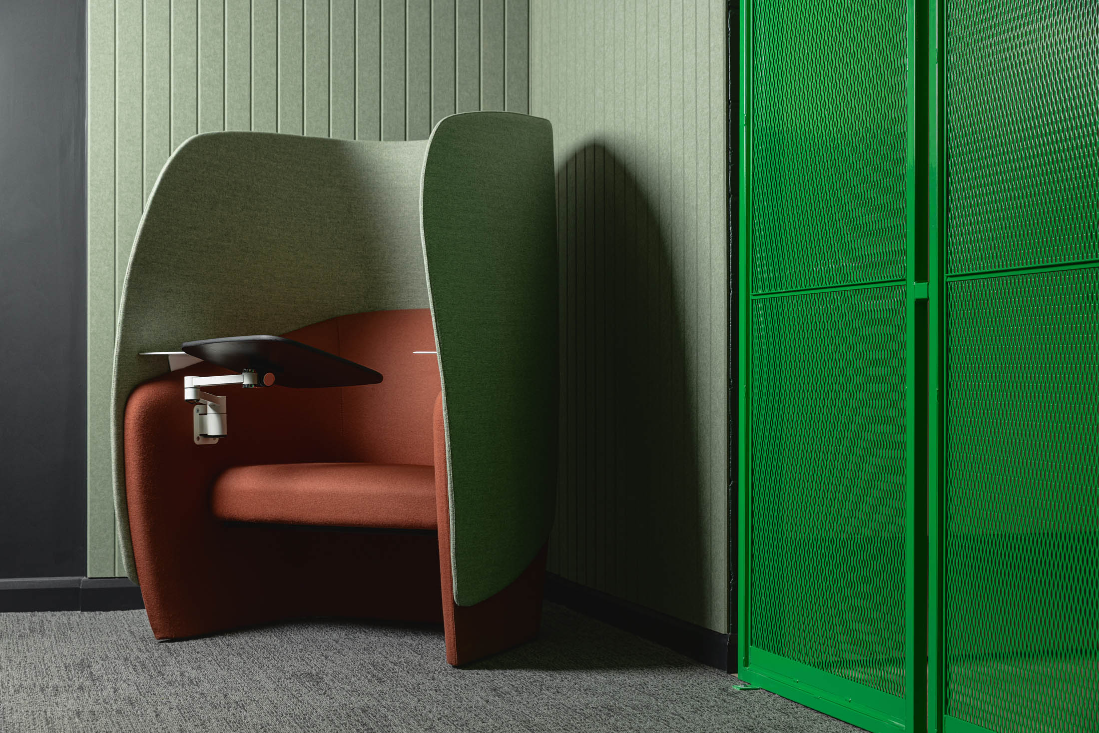 Boss Mango pod within branded office setting