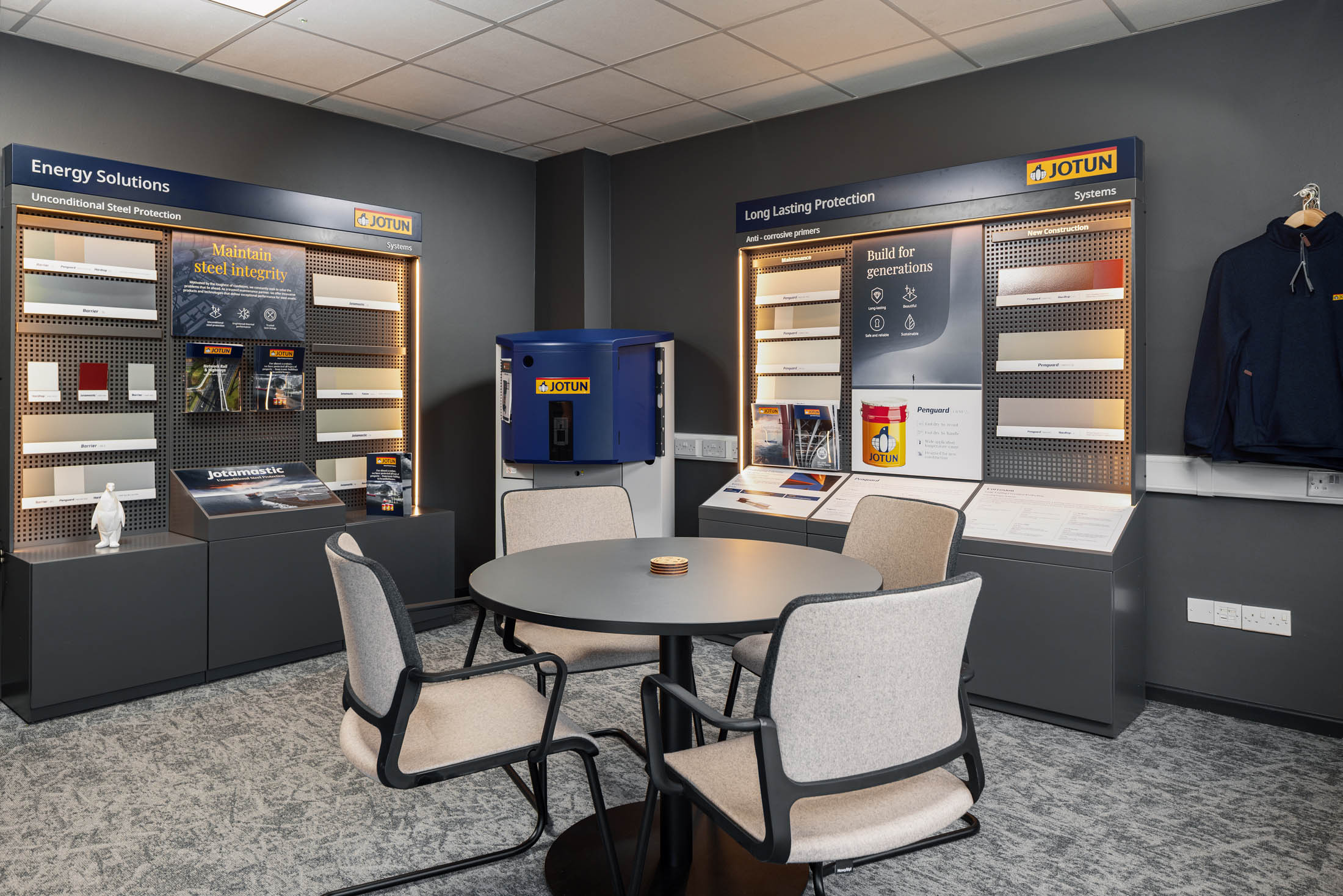Multifunctional demo room for Jotun Paints at Flixborough